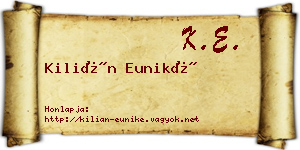 Kilián Euniké névjegykártya
